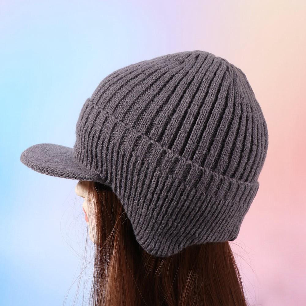 Thickened Baseball Knitted Cap Windproof Knitted Peaked Hat Newsboy Hats Ear Protector Cap Outdoor