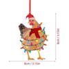 Funny Scarf Chicken Hanging Pendant Wooden Christmas Tree Pendant for 5pcs Xmas Tree