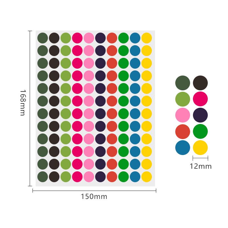 19mm Round Waterproof Self-Adhesive Color Dot Labels for Identification and Classification