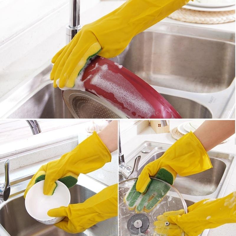 New 1 Pair Creative Home Washing Cleaning Gloves Garden Kitchen Dish Sponge Fingers Rubber Household Clea
