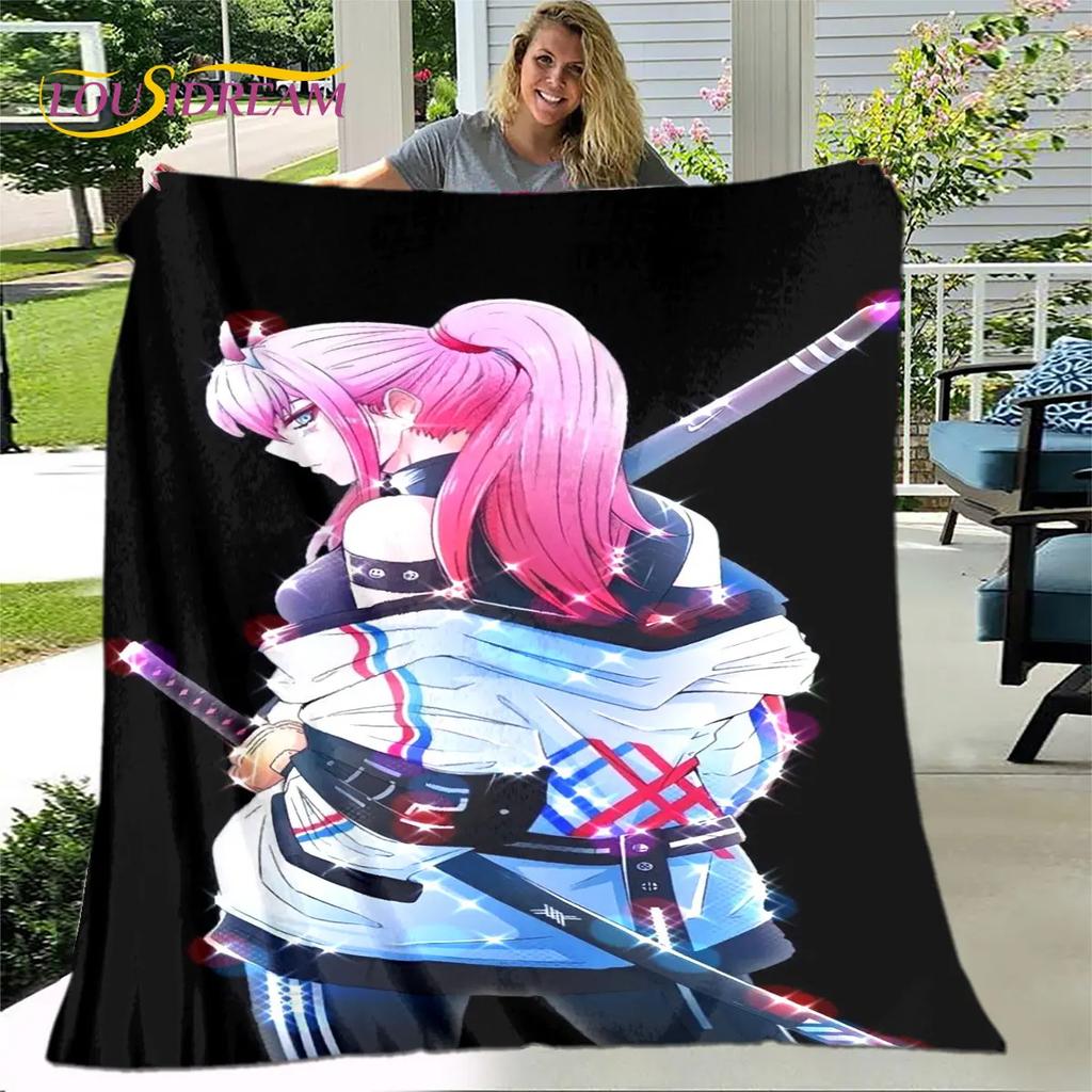 Zero Two DARLING In The FRANXX  Soft Plush Blanket,Flannel Blanket Throw Blanket for Living Room Bedroom Bed Sofa Picnic Cover
