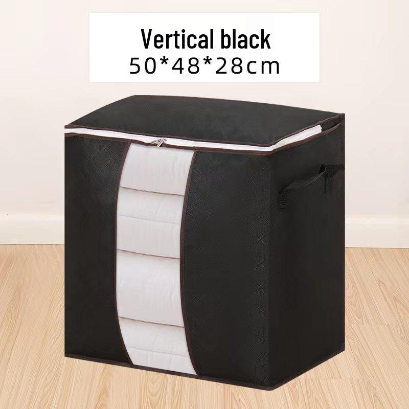 Cotton Quilt and Clothes Organizer Bag with Window, Non-Woven Fabric for Packing and Storage