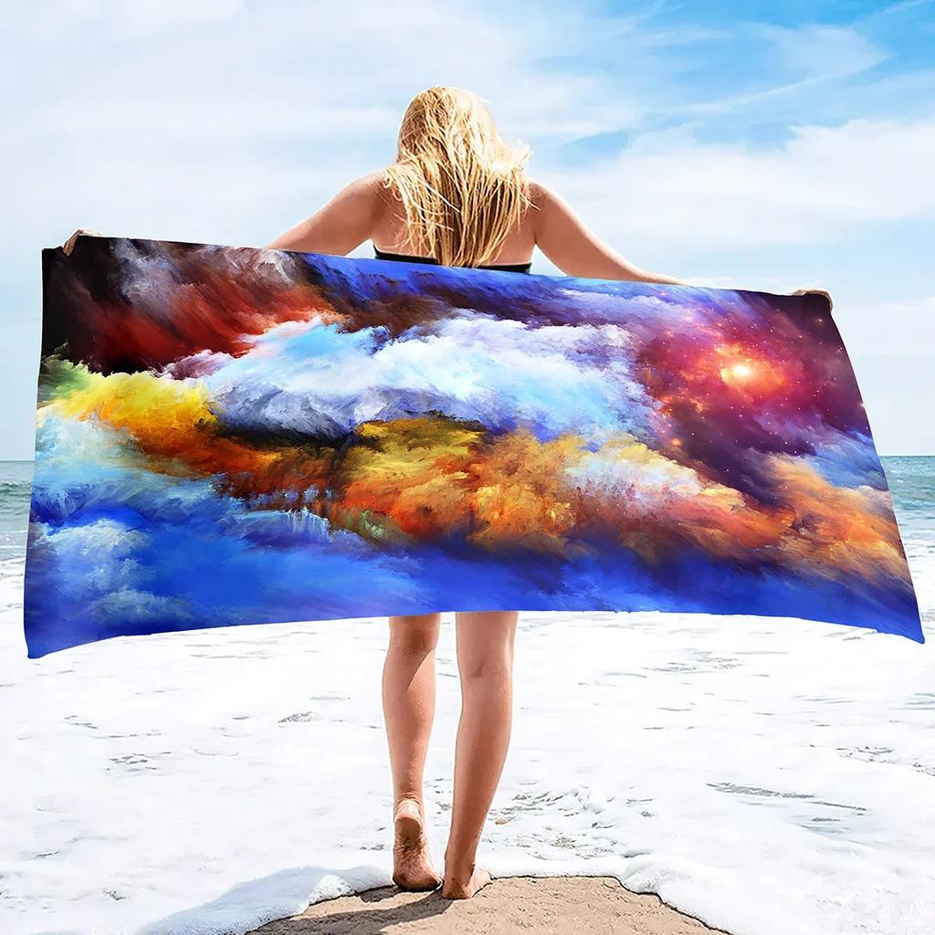 Microfiber Beach Towels Quick Drying Towels,Ink Painting Style Absorbent Sand Free Swim Pool Pool Towels Blanket for Camping