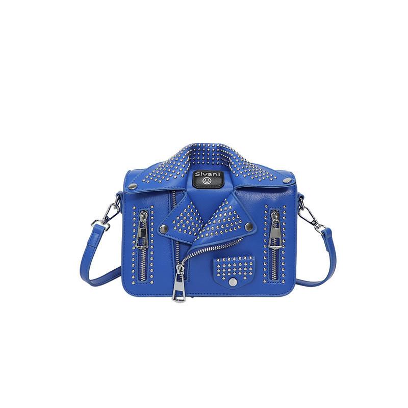 Street Style Pu Small Square Bag With Metal Studs For Daily Use