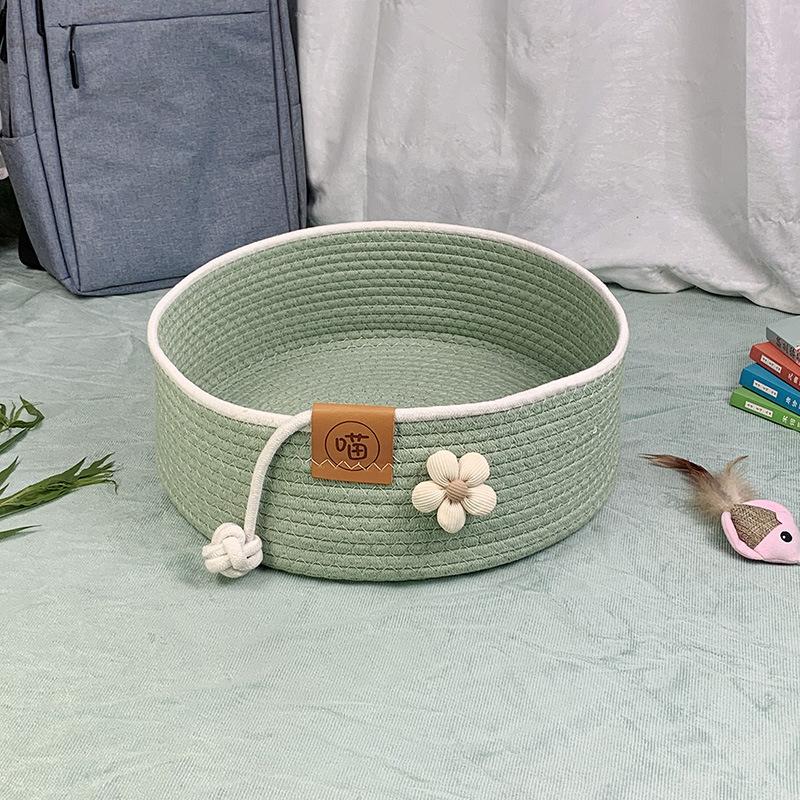 Cat Nest Rattan Summer Cool Nest Cat Nest Universal Cat Scratching Board for All Seasons One-piece Nest Deep Sleep Washable