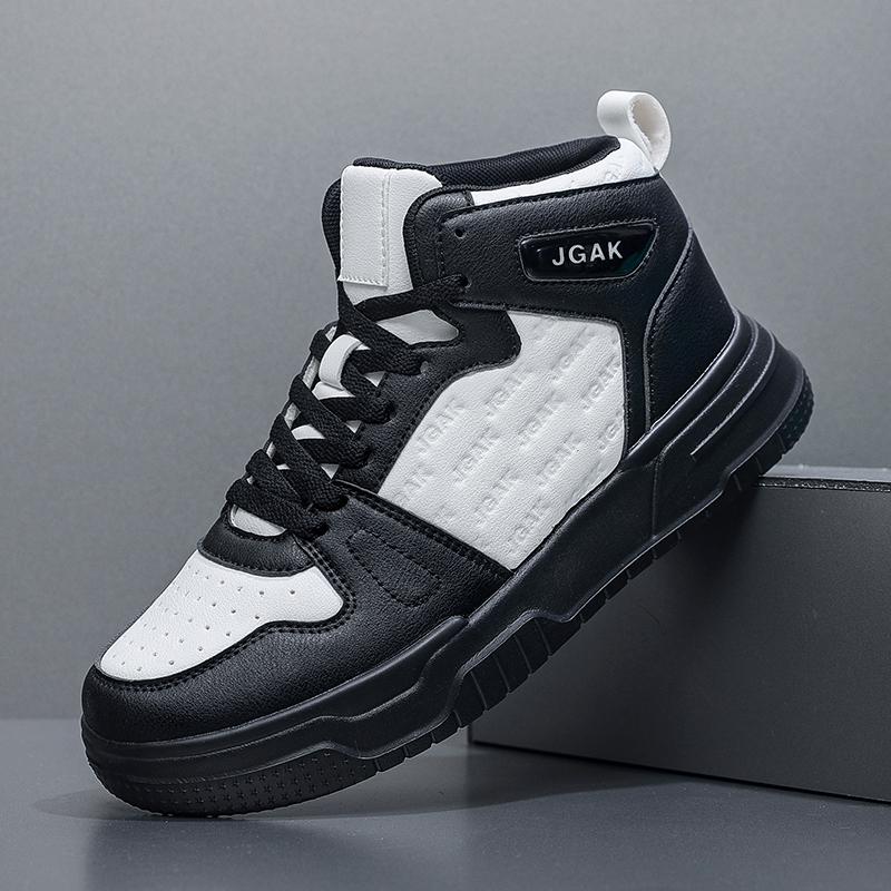 Модные мужские высокие кроссовки Удобные кроссовки Мужская спортивная обувь 39 белый/чёрный