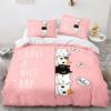 Cartoon Cat Duvet Cover Set Pet Cat Comforter Cover Cute Kitten Neon Light Cat Bedding Set 3D Cat Lover's Bedspread Cover 2/3pcs