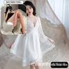 Sexy Underwear Big Butterfly Pure Desire Mesh Pajamas Plus Chest Pads Gather Nightgown Robe Women's Loungewear Set