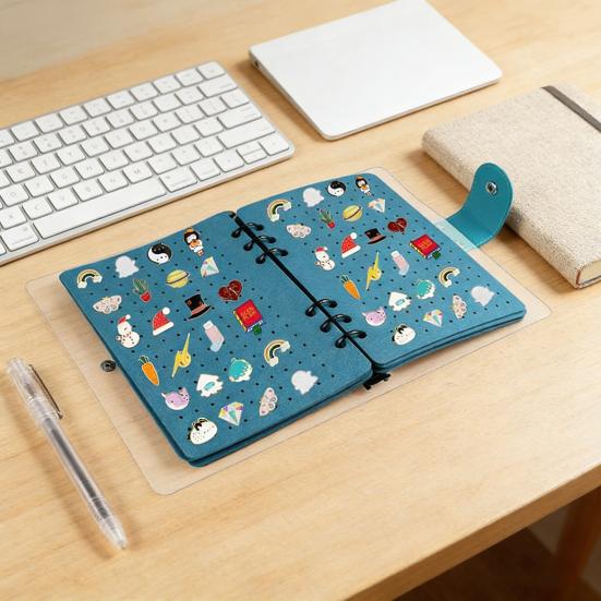 Anstecknadel-Displaybuch 8 Filz-Ansteckseiten Abzeichen-Sammler-Album Emaille-Pin-Organizer