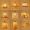 Retro Bamboo Pendant Light Zen Tea Room Vintage Basket Ceiling Chandeliers Lamps Home Decor E27 Handmake Weave Lighting Fixtures