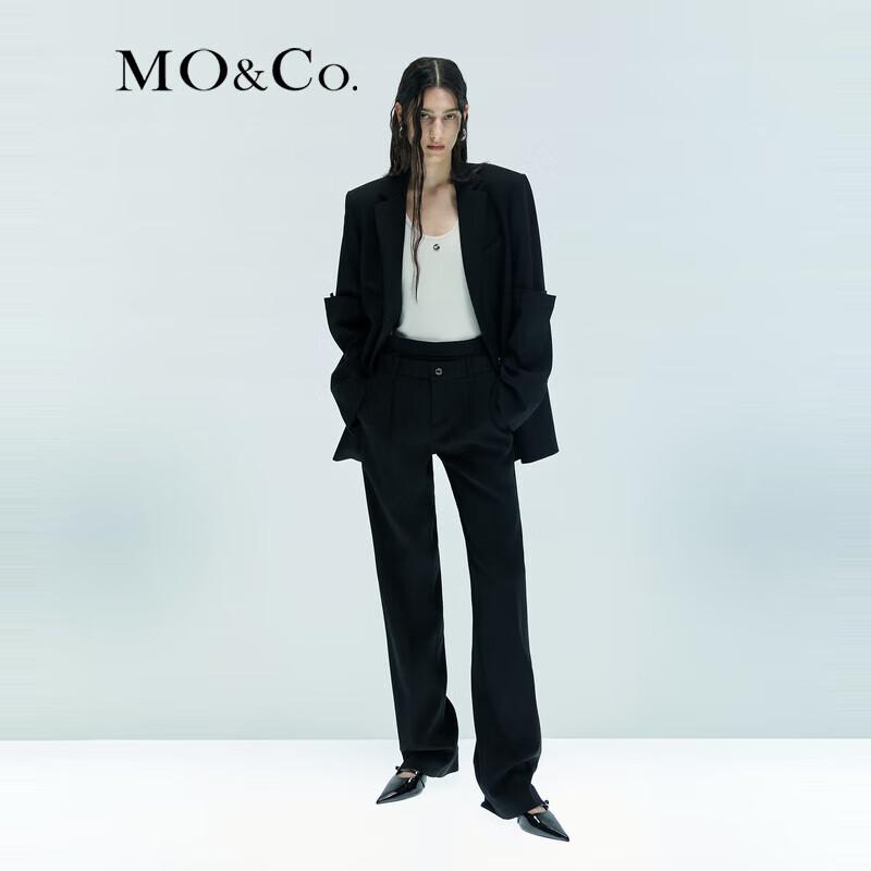 MO&Co. Deconstructed Double Waist High-Waist Worsted Trousers