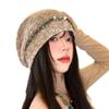 Bohemian fringed stacking hat autumn and winter hat women's big head circumference headhat retro versatile cold hat