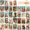 32pcs, vintage Christmas postcards, Santa Claus, birthday/anniversary gifts, collectibles, suitable for gifting, and mailable.