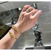 Knot Series Talisman V Gold Material Peach Heart and Pearl Heart Brand Bracelet, Small and Exquisite Jewelry