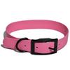 Custom Waterproof PVC Dog Collar Smell Proof Honeycomb Bright Pink Pet Collar Zinc Alloy Buckle for Swimming Hunting Training