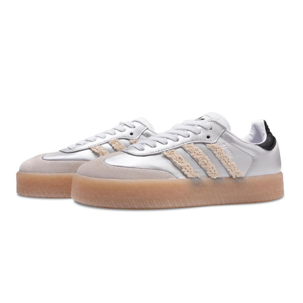 Adidas Originals SAMBAE Silver Girlish Abrasion Resistant Low top Skateboard Shoes Women's IG5744(Team348-)