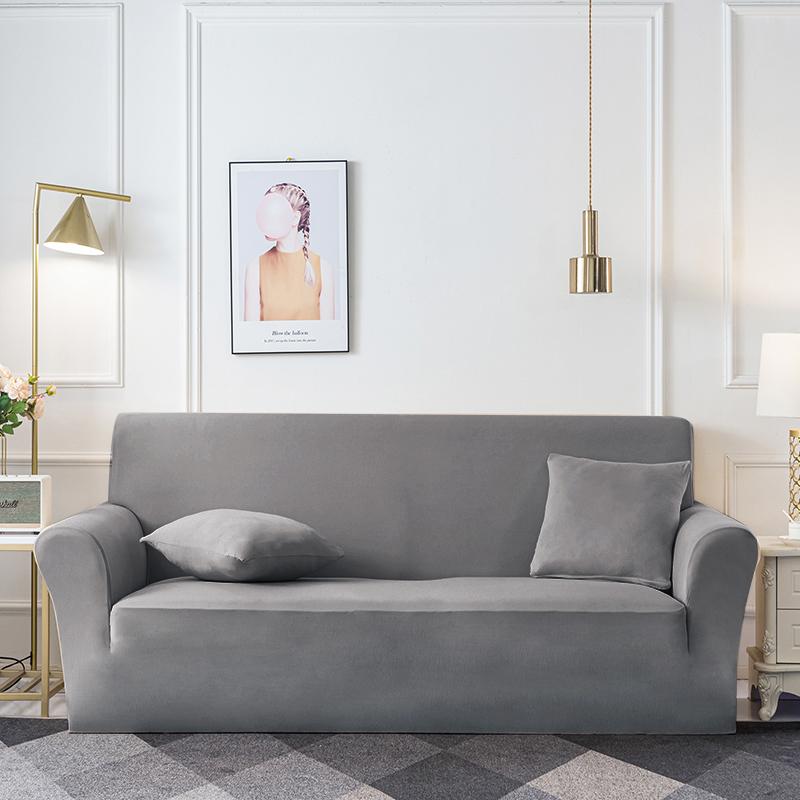 Einfarbige Sofabezüge für Wohnzimmer Elastischer Stretch Stuhlbezug Couchbezug 1/2/3/4 Sitzer Eck-L-Form Sofa Benötigt 2 Stück kaufen