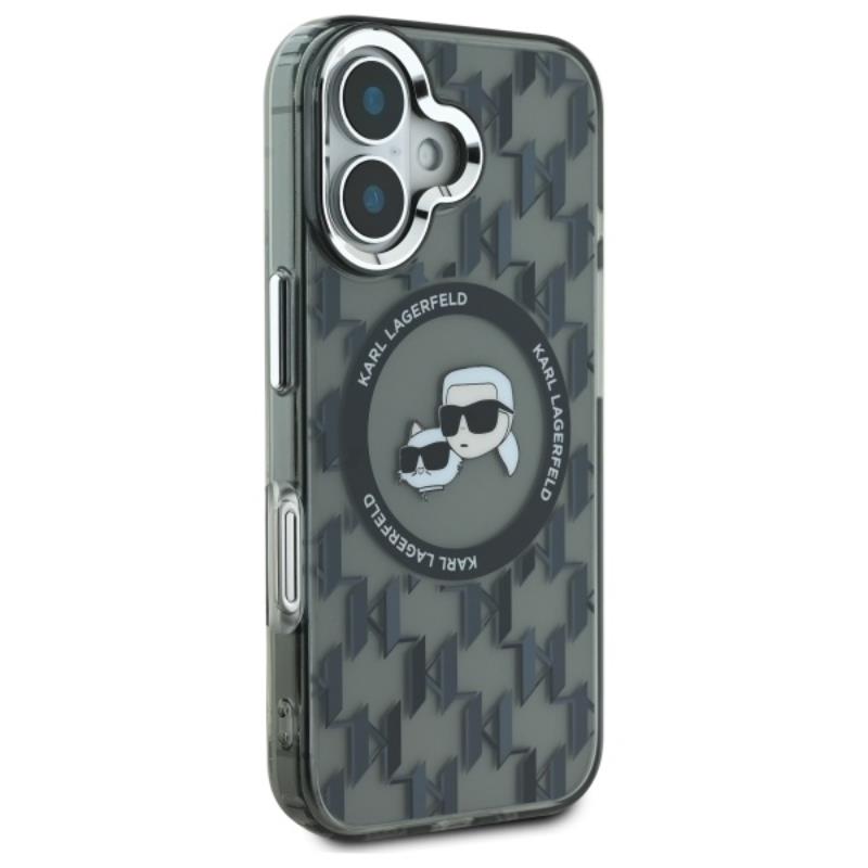 Karl Lagerfeld Iml Monogram Karl & Choupette Head Magsafe - Etui Iphone 16 (Czarny)