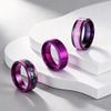 Personalized Purple Titanium Steel Couple Rings - Nine Purple Li Fire Design, Three-Piece Set