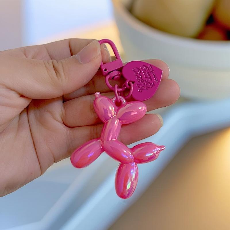 

Cartoon Laser Balloon Dog Pendant Heart Keychain for Women - Cute DIY Bag Accessory & Small Gift