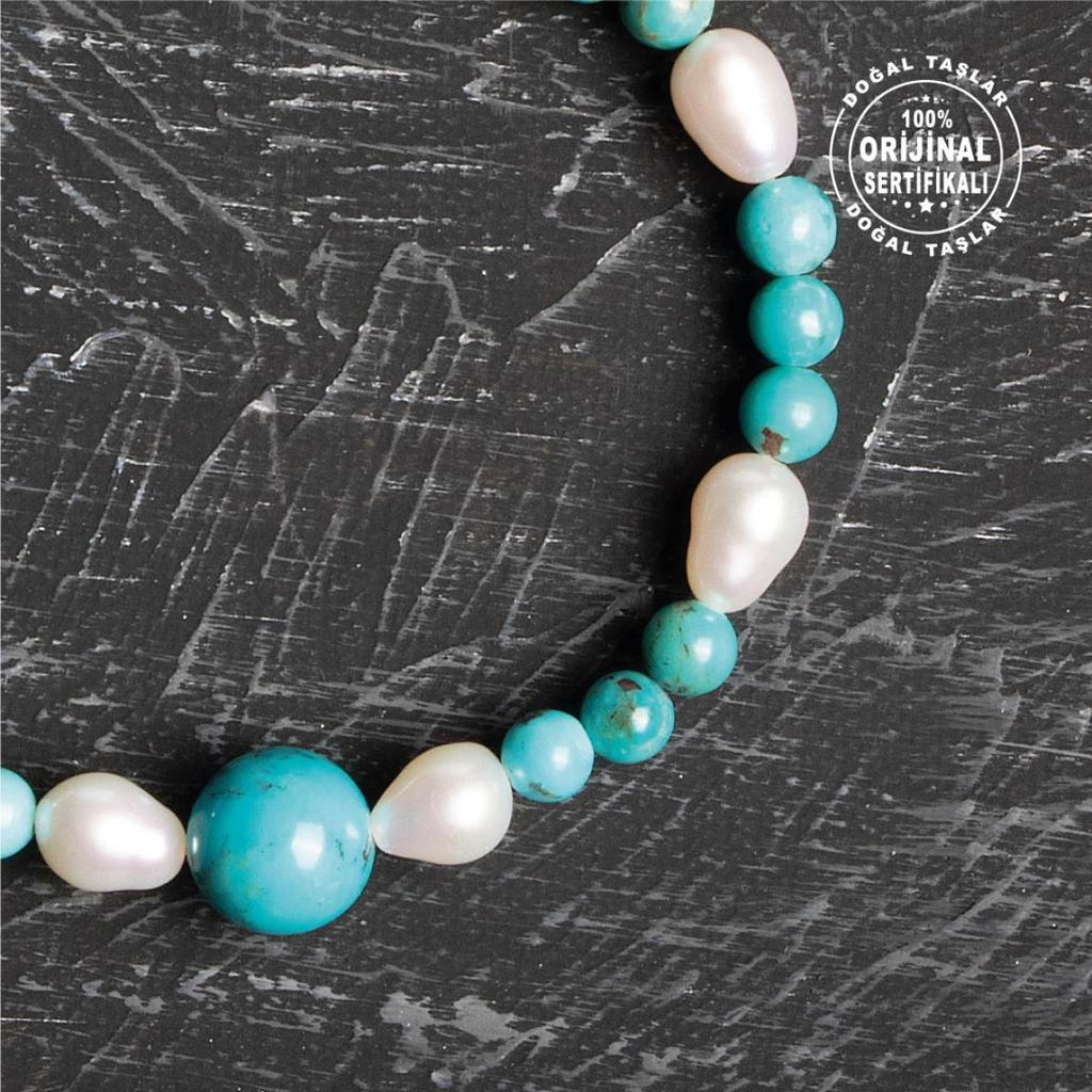 Certified Ottoman Pearl and Firuze Natural Stone Bracelet – Life Sphere