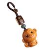 Sandalwood Zodiac Monkey Keychain Pendant: Retro Car Ornament for Men & Women