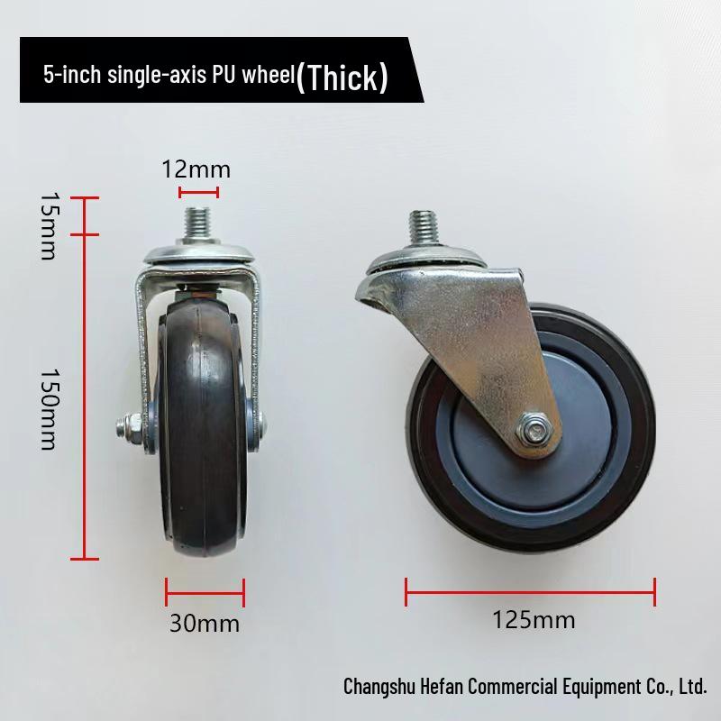 Heavy-Duty Polyurethane Swivel Casters - 4" & 5" Wheels, Smooth Durable Shopping Cart & Supermarket Trolley Rollers