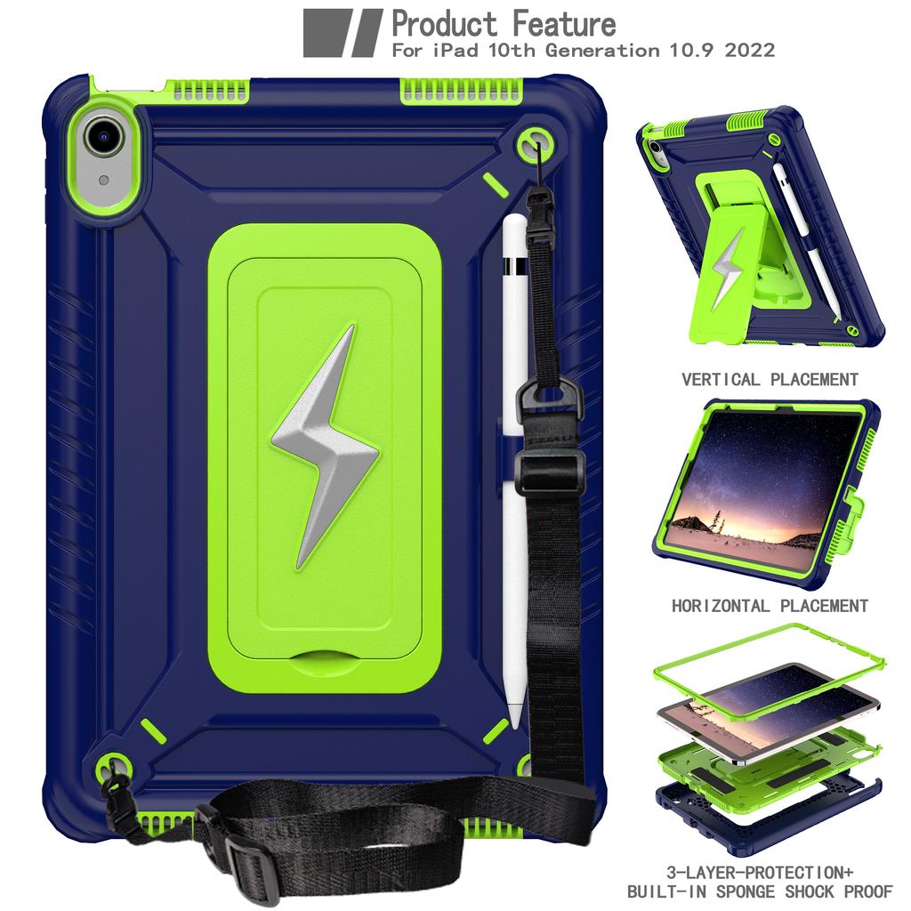 Heavy Duty Stand Case for IPad A16 2025 11th 10.9 2022 10th 10.2 7th 8th 9th Gen Air 1 2 Pro 9.7 2017 2018 3-in-1 Hybrid Cover