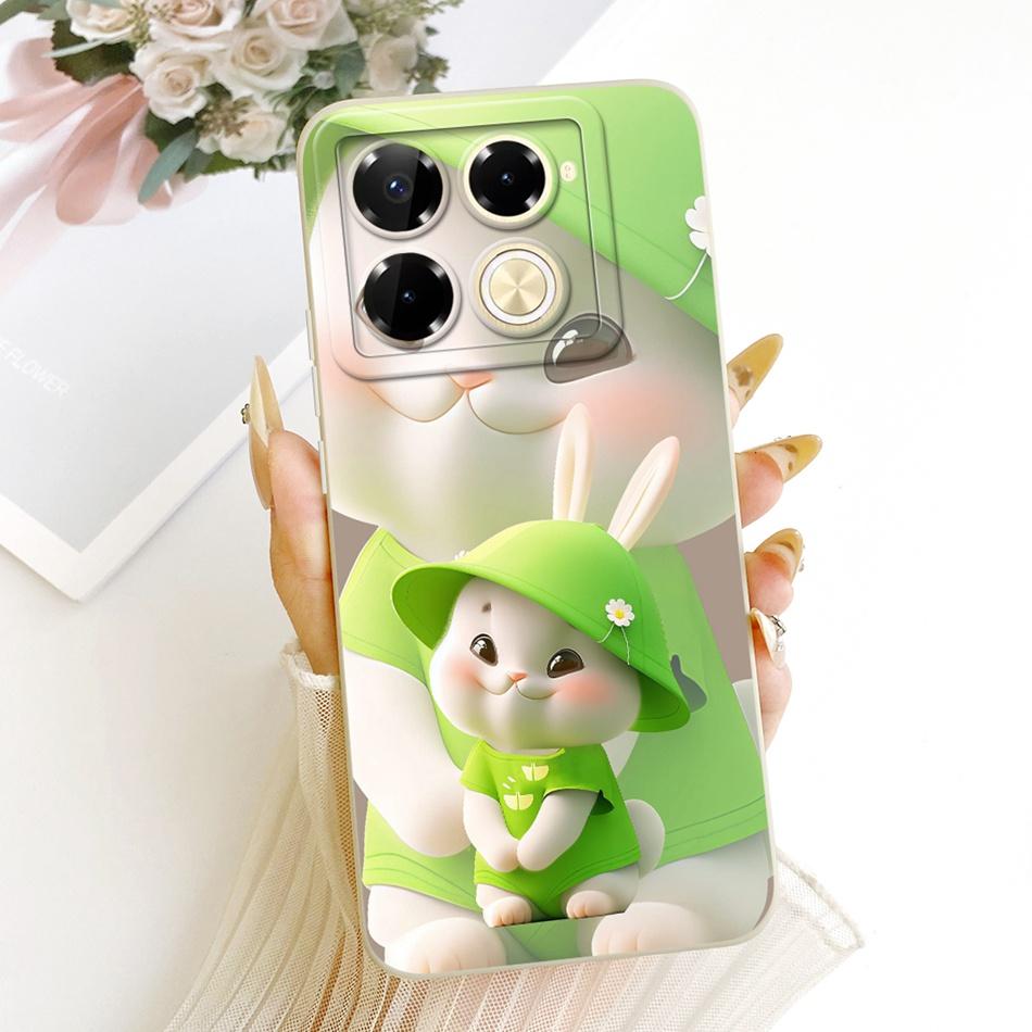 For Infinix Note 40 Pro 4G 5G / Note 40 Pro+ / Note40 X6853 Cute Cat Flower Cartoon Phone Case Soft Silicone Cover Bumpers