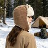 Winter Gifts for Women Ear-Flap Hat, Cute Cat Ear Trapper Warm Plush Thermal Protection Hats Lined Windproof Cap, Ushanka Hat Cold Weather Riding