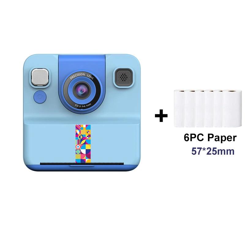 Instant Camera 2.4inch IPS Screen Children Digital Camera with Print Paper Selfie Printing Camera for 3-12 Year Old Girls & Boys