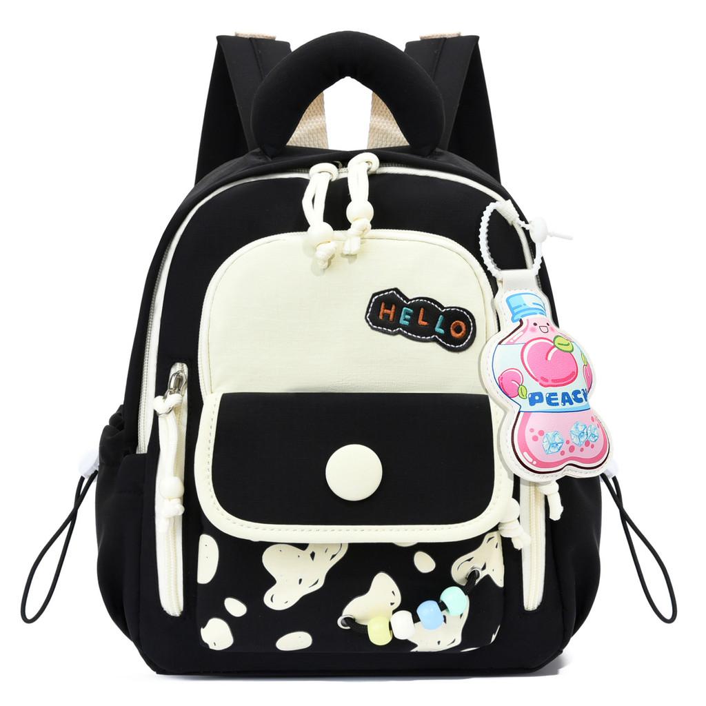 Nylon Cute Dopamine Small Backpack For Girls With Colorblock Design For Casual Travel