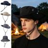Sonnenhut für Herren Damen Breiter Rand Anglerhut Verstellbares Winddichtes Seil Sonnenschutzhut Atmungsaktiver Sommerhut für Outdoor Reisen Wandern Camping