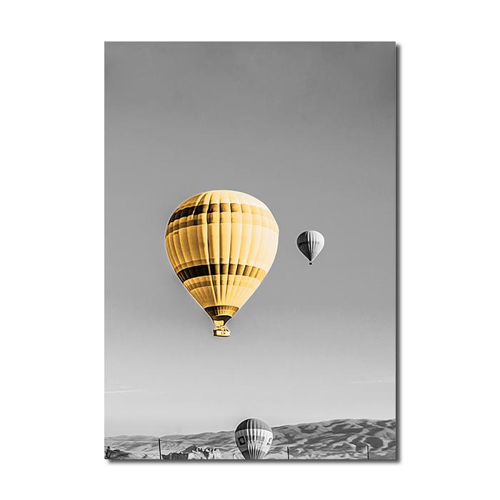 Black Yellow Balloon Lighthouse Wall Art Canvas Painting Landscape Posters and Prints Scenery Picture for Living Room Home Decor