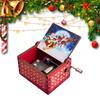 Hot Wooden Hand Crank Music Box Fantastic Christmas Music Box Wooden Carved Music Boxes Christmas Birthday Gift Home Decor