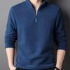Autumn Winter Warm Polo Shirts Men's Lamb Wool Sweatshirt Standing Neck Half Zip Long Sleeve Fashion Versatile Men Tees Tops