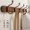 Chinese Style Solid Wood Wall-Mounted Coat and Hat Rack - Vintage Design