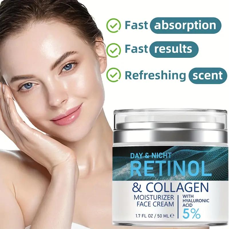 50 ml luxuriöse Feuchtigkeitscreme mit Retinol, reich an Kollagen und Hyaluronsäure, mit den Vitaminen C und E, hypoallergen für ein jugendliches, strahlendes Aussehen