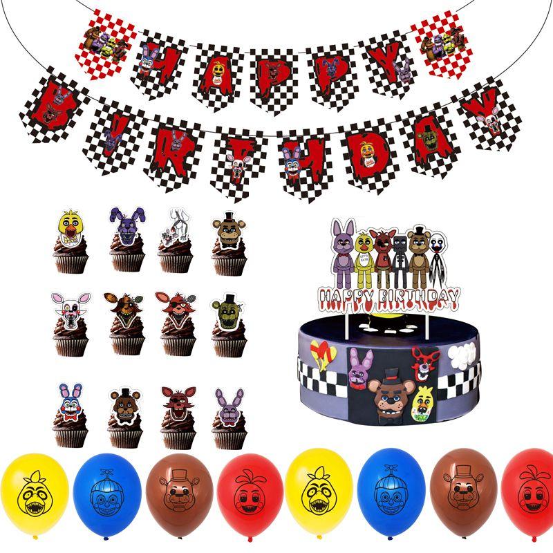 Nights At Five Freddys Fnaf Birthday Party Decor Supplies Set Balloon Banner
