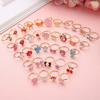 36 Anillos Ajustables para Niñas Juguetes de Maquillaje para Jugar a Fingir para niños Joyería de Dibujos Animados Anillos de Aleación Regalos de Cumpleaños para Niñas