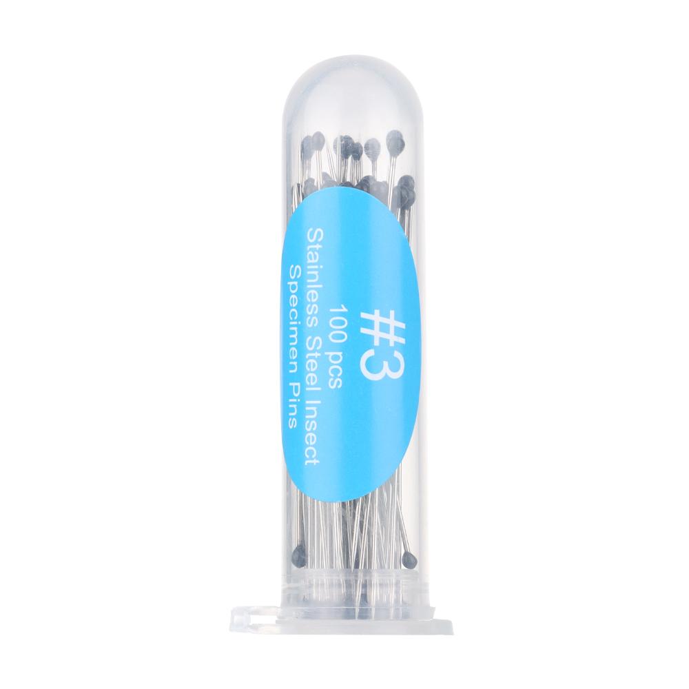 100Pcs Stainless Steel Specimen Needle Insect Pins With Plastic Box For School Lab Education Entomology Body Dissection