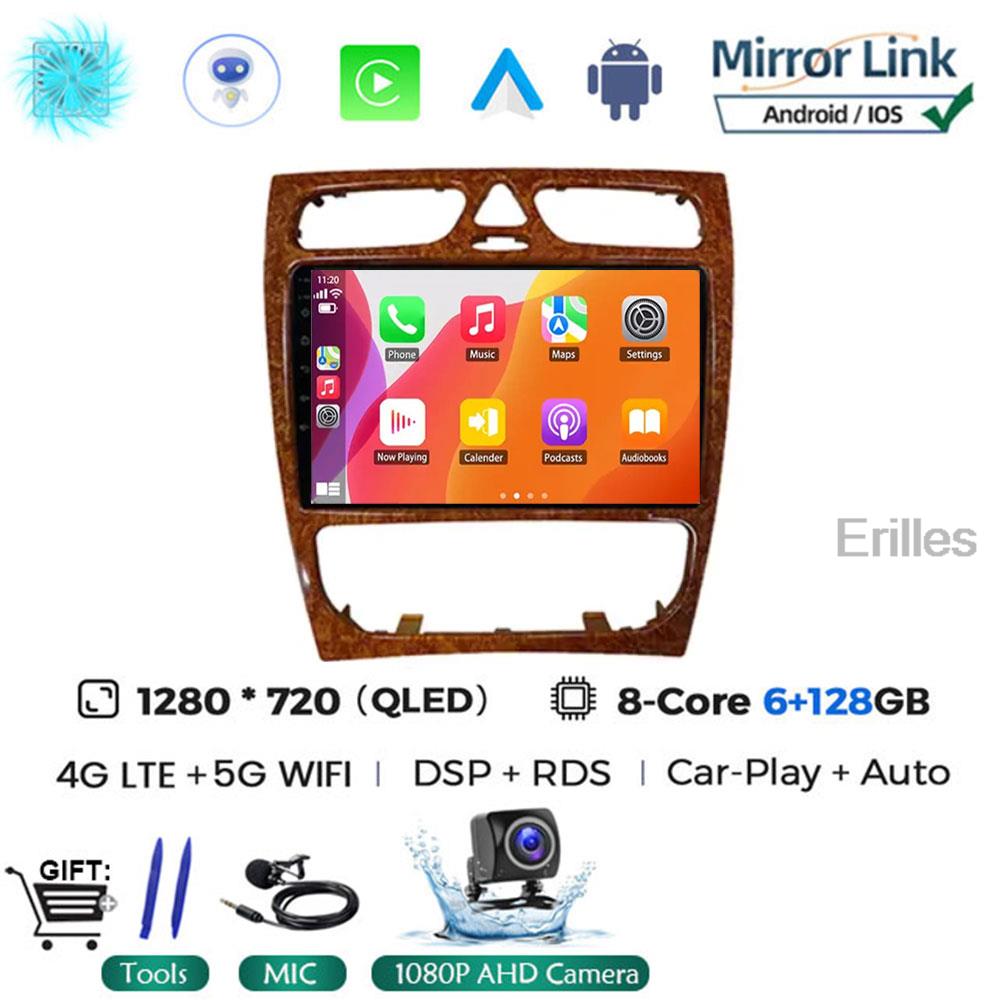 Car Radio Android 14 For Mercedes Benz C Class W203 C200 C320 C350 CLK W209 2002 - 2005 Car Stereo Multimedia Player NO DVD