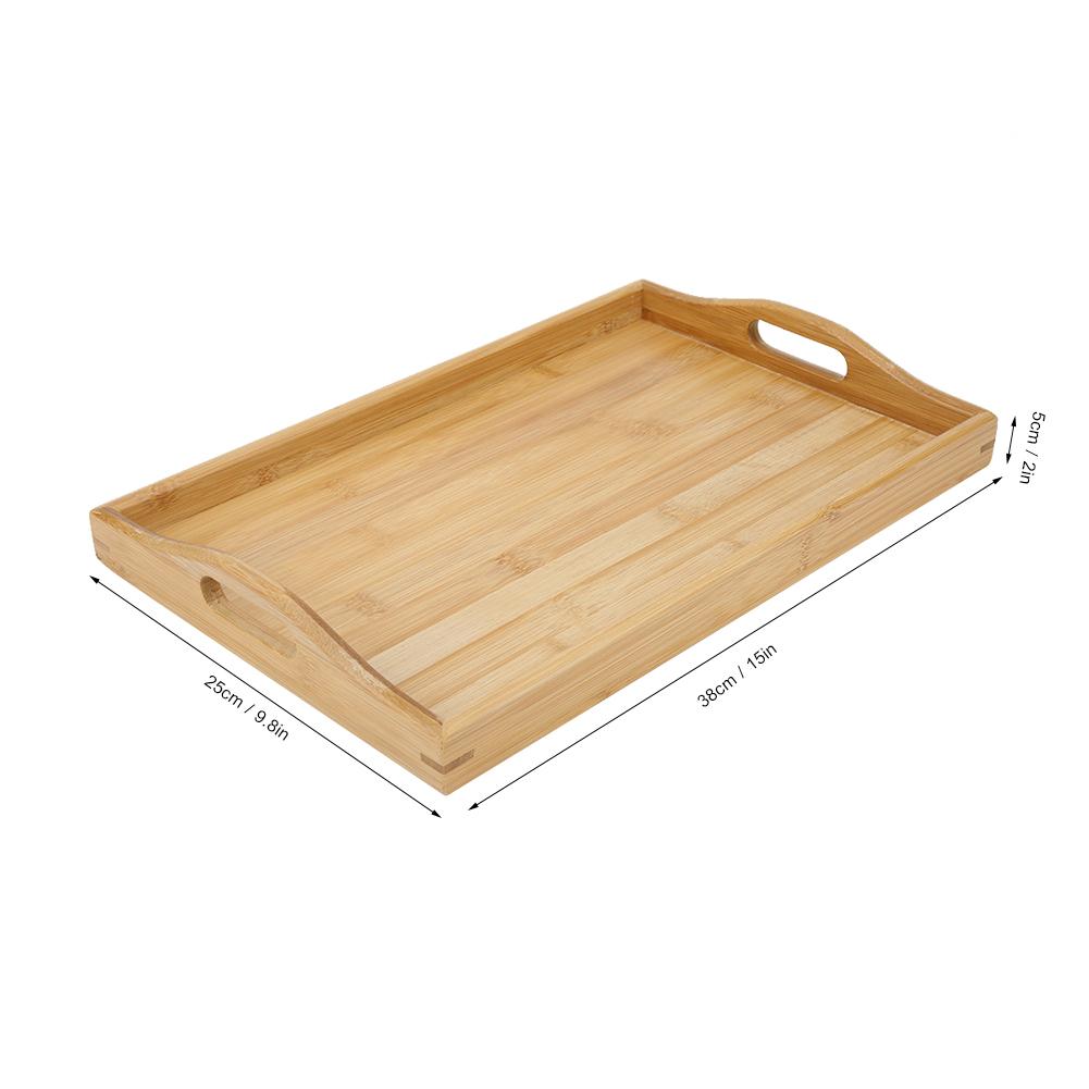 Bamboo Tea Tray Chinese Tea Cup Serving Table for Teahouse Home OfficeHandle Type