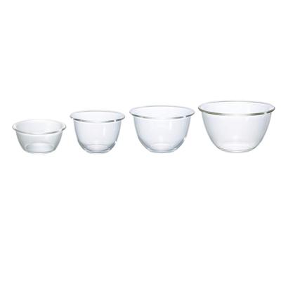 Sett med 3 varmebestandige glassboller (med 1 salatbolle) gjennomsiktig 20741801