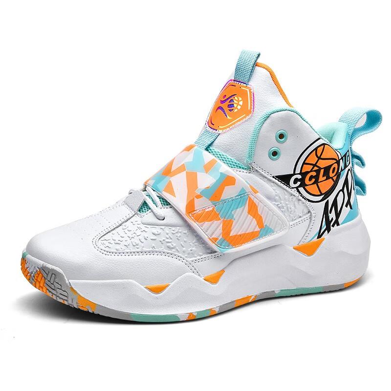 Velcro Primary School Basketball Shoes Men's 2025 Autumn New Children's Middle and Older Children's Sneakers High-top Casual Sports Shoes