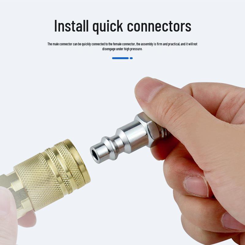 European-Male Thread 1/4PT Quick Connect Pneumatic Plug, High-Pressure Air Hose Connector.