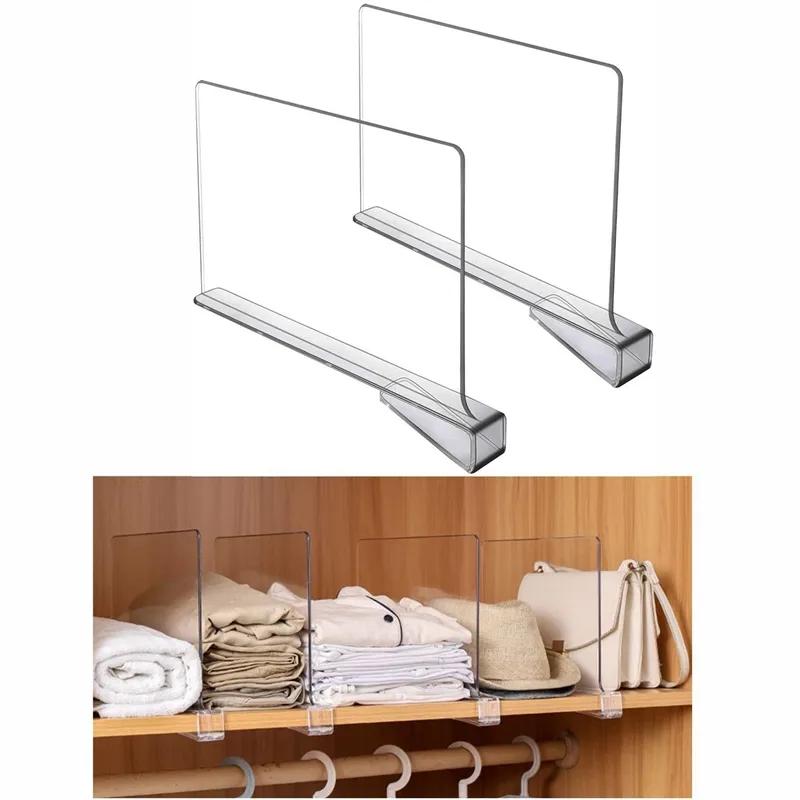 Transparent Wardrobe With Partition Board Clothing Board Cabinet Storage Partition Board Drawer Shelf Partition Storage Tool YLE371