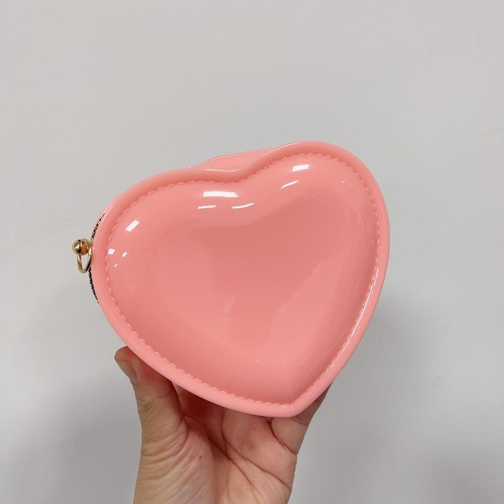 2025 Cute Peach Heart Mini Jelly Coin Purse - Fashionable, Child-Friendly Lipstick Bag