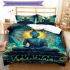 3PC Custom Name Buddha Enlightenment Journey Bedding Set Duvet Cover Closure Includes 1 Duvet Cover & 2 Pillowcases for Bedroom