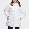 Adidas Neo Down Jacket Solid Color Mid-Length Sports Hooded Down Coat Winter Women Jackets White HF0502